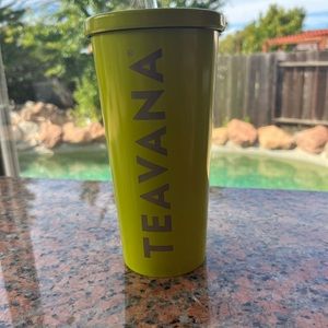 Teavana Coldcup Stainless Yellow Lidded Tumbler 16 oz